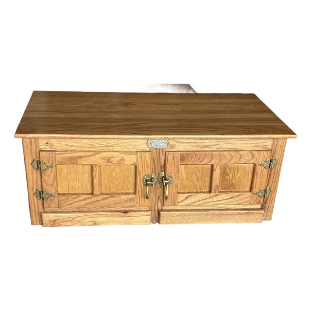 Vintage Surewood Oak Icebox Coffee Table & Storage Chest For Sale