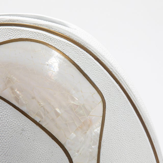 Modern Vase in Shagreen With Mother of Pearl and Brass Details by R&y Augousti For Sale - Image 10 of 10