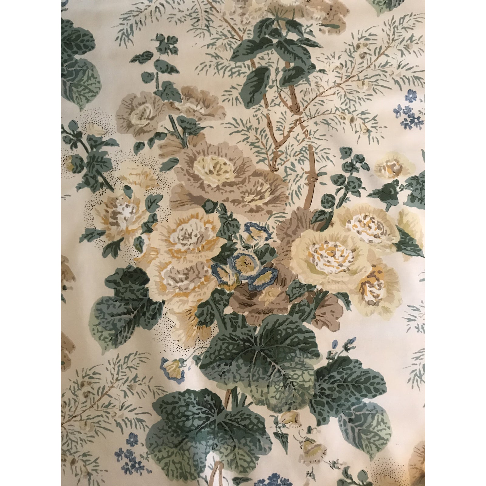 Lee Jofa Althea Cotton Chintz Fabric in Citron 3 Yards Chairish