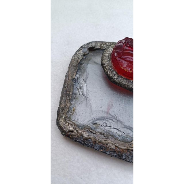 1970s Vintage Hammered Glass Paperweight, 1970s For Sale - Image 5 of 11