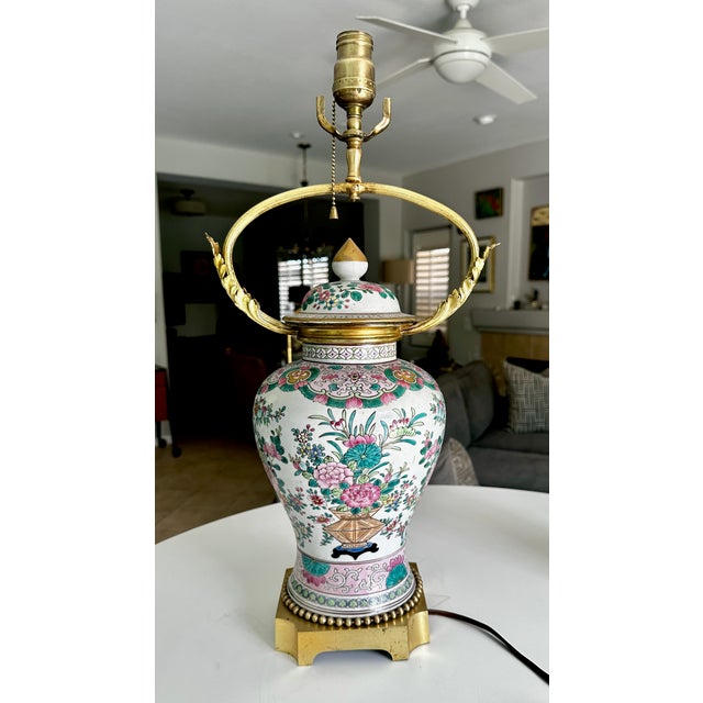 Single late 19th-century Chinese porcelain baluster-form vase, expertly decorated in the Chinese Export Famille Rose...