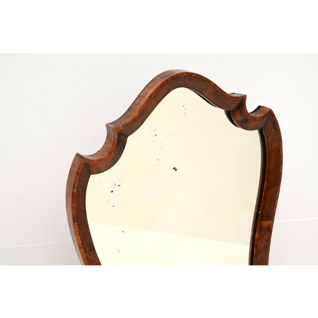 Antique Victorian Burr Walnut Vanity Mirror, 1860 For Sale - Image 6 of 11