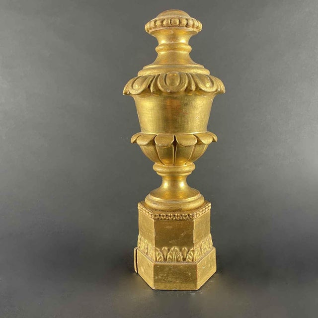 Traditional Italian Carved Wood Gilded Lamp Bases, 1800s, Set of 4 For Sale - Image 3 of 7