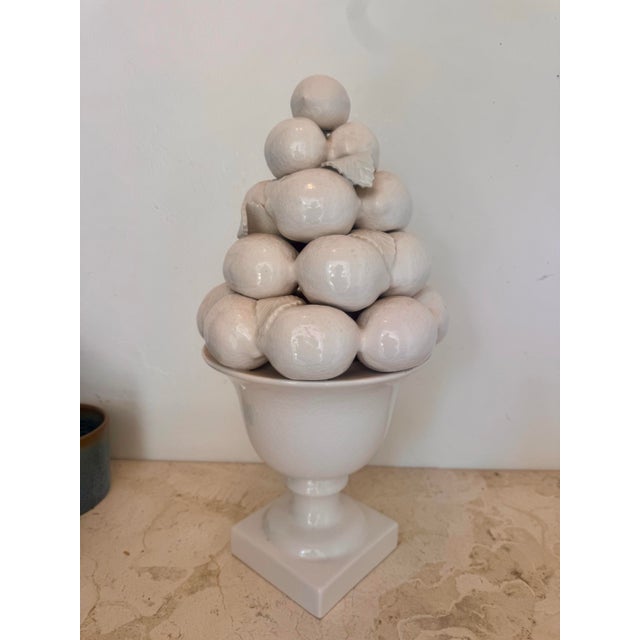 Vintage Portuguese Ceramic Lemon Tree Topiary Sculpture for Great City Traders San Francisco For Sale - Image 4 of 9
