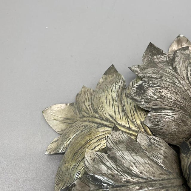 Florentiner Silvered Metal Leaf Theatre Ceiling Light, Italy, 1950s For Sale - Image 9 of 17