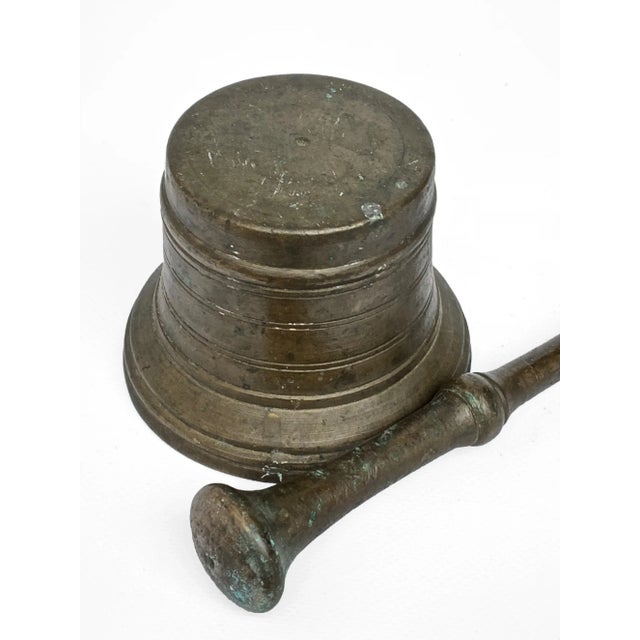 Antique Italian Bronze Mortar and Pestle, Set of 2 For Sale - Image 4 of 6