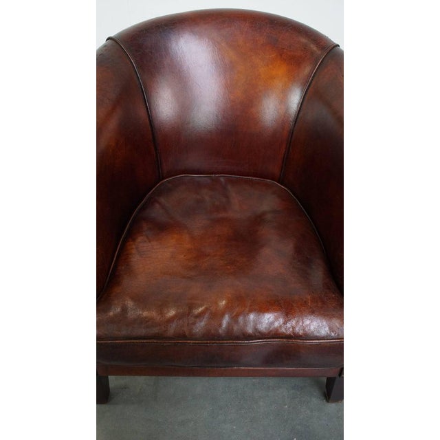 Cognac Sheepskin Club Chair For Sale - Image 6 of 13