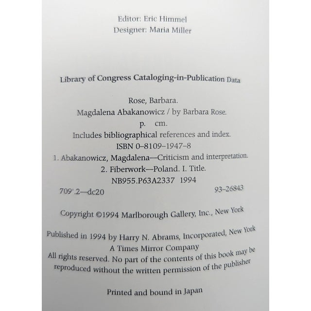 1994 Magdalena Abakabowicz Art Book For Sale - Image 10 of 10