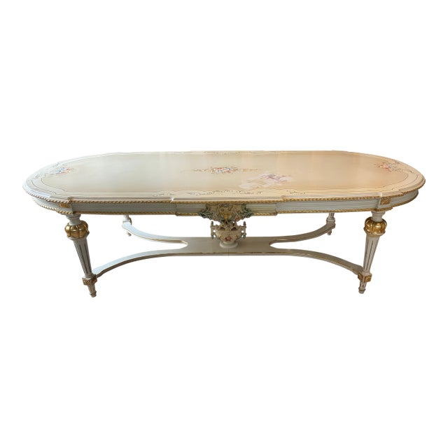1960s Gold and Cream Vintage Dining Table For Sale