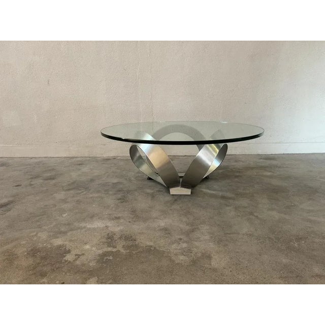 Silver Chrome and Glass Table attributed to Knut Hesterberg, 1970s For Sale - Image 8 of 10