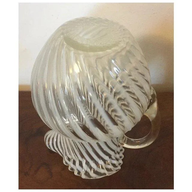 Antique 19th Century American Opalescent White Swirl Glass Pitcher With Ruffled Rim For Sale In New York - Image 6 of 12