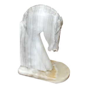 Vintage 1960s Art Deco Onyx Horse Head Bookend