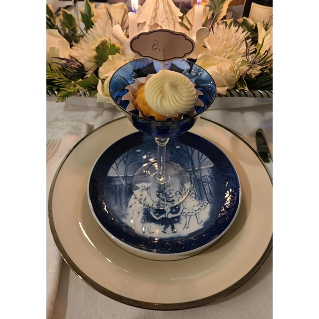 Vintage 1940s Deco Cobalt Sapphire Blue Martini Coup Glasses -Set of 6 For Sale - Image 10 of 11