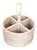 Artifacts Rattan Round 4 section Caddy/Cutlery Holder in White Wash For Sale