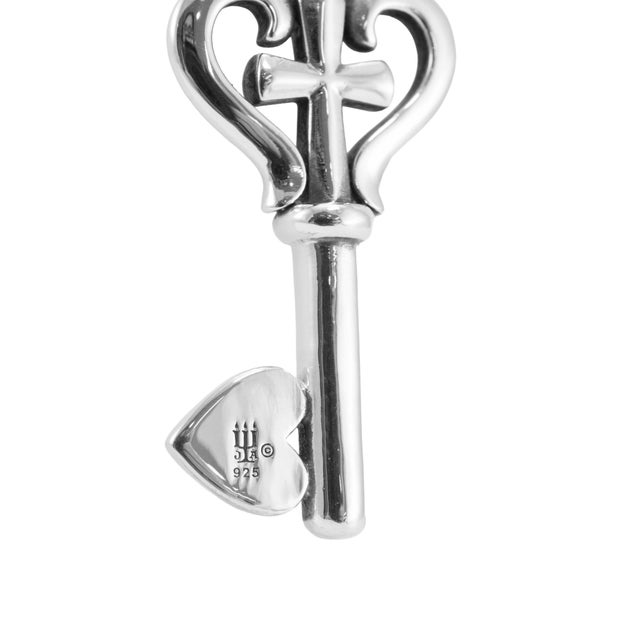James Avery 925 Sterling Silver Key of Faith Heart Cross Charm Pendant Necklace For Sale - Image 4 of 8