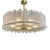 Modern Murano Glass & Brass Drum Shaped Chandelier For Sale