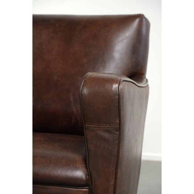 Vintage English Sheepskin Armchair For Sale - Image 10 of 13