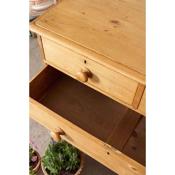 Matched Pair 19th Century English Pine Chest of Drawers (C. 1880) For Sale - Image 4 of 8