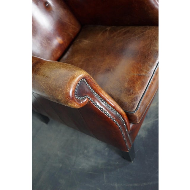 Vintage Dutch Cognac Leather Club Chairs, the Netherlands, Set of 2 For Sale - Image 11 of 18