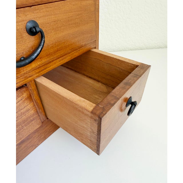 Vintage Tabletop Tansu Chest, Japan For Sale - Image 12 of 13