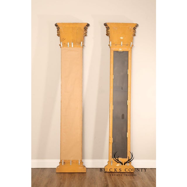 Pair Of Decorative Mirrored Wall Columns With Gilt Carved Capitals By Francisco Hurtado For Sale - Image 11 of 18