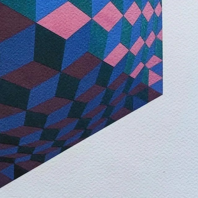 Victor Vasarely, Op Art Composition, 1970s, Lithograph For Sale - Image 6 of 10