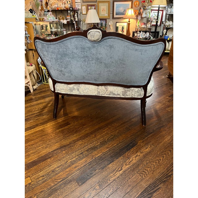 Late 19th Century Late 19th Century Victorian Settee and 2 Matching Chairs For Sale - Image 5 of 11