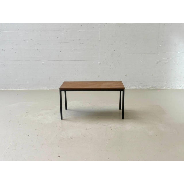 Vintage Minimalist Table in Wood Veneer with Steel Frame, 1980s For Sale - Image 11 of 16
