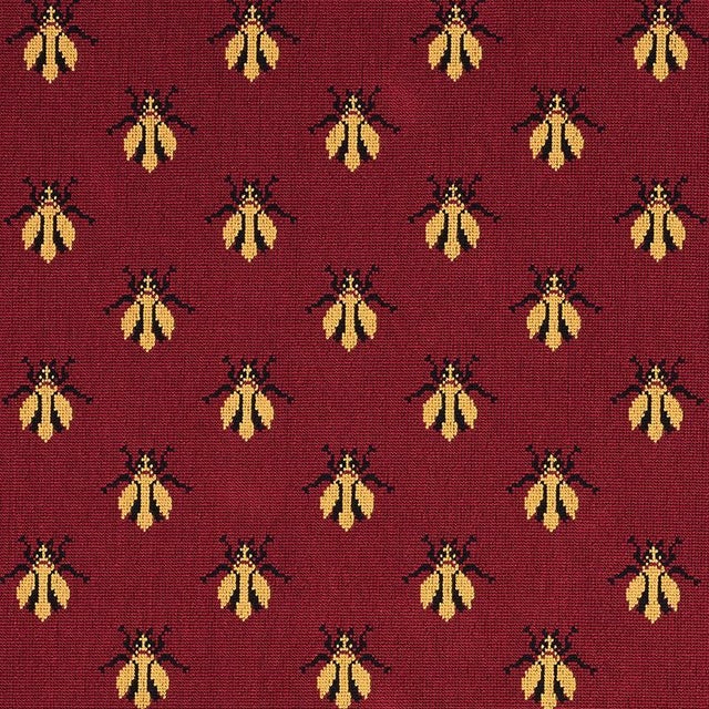 Sample - Schumacher Bee Epingle Fabric in Red For Sale