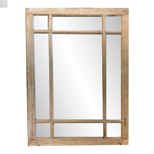 Vintage French Pine and Gesso Mirror For Sale