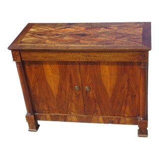 Antique Sideboard with Diamond-Shaped Wood Marquetry Top For Sale