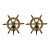 Vintage Brass Ship Wheel and Rope Motif Candle Sconces, a Pair For Sale