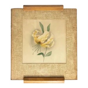 1940s Pos War Hawaiian Airbrush Casablanca Lily on Paper Framed