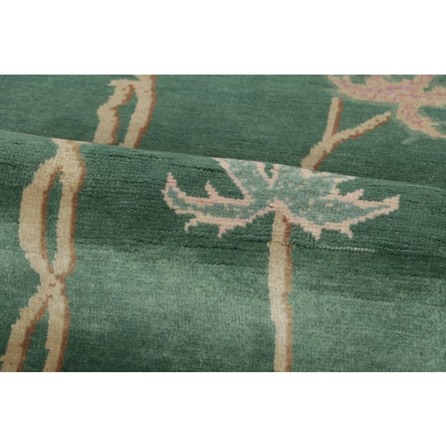 Chinese Art Deco Style Floral Wool Rug by Rug & Kilim, India For Sale In New York - Image 6 of 9