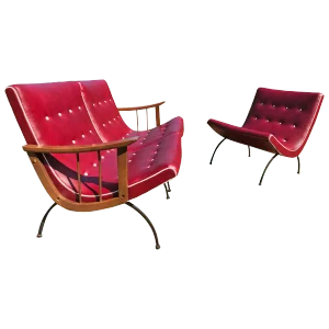 Design Institute of America Milo Baughman Style Lounge Chairs