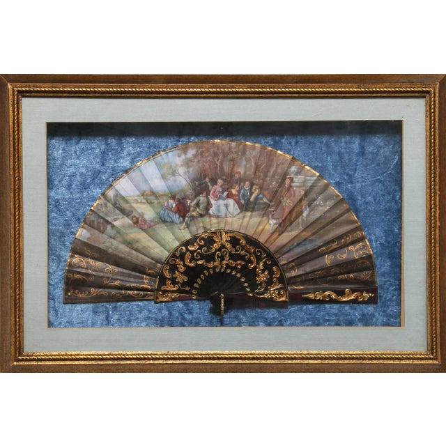 Fan with Romanticism Art Theme Unknown Artist Size: 16 in. x 24 in. Fan with Gold-Gilt
