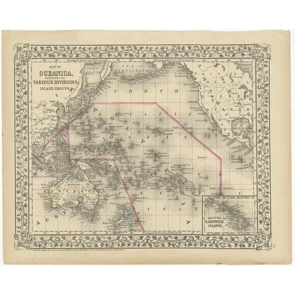 Map of the Pacific, 1872 For Sale - Image 3 of 5