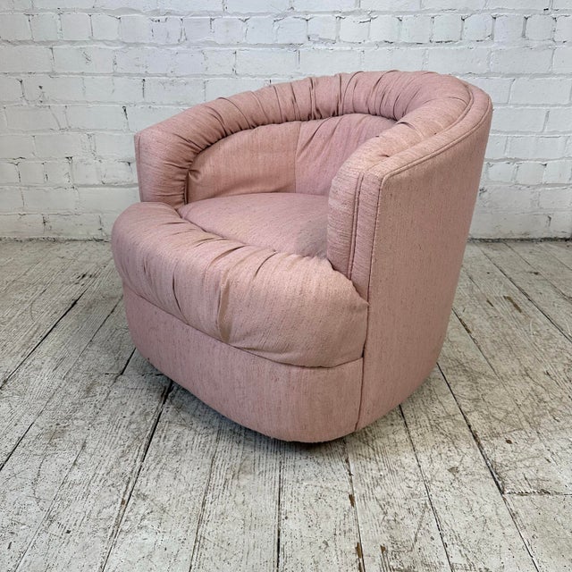 1980s Barrel Back Swivel Chair by Brookwood Furniture For Sale - Image 12 of 12
