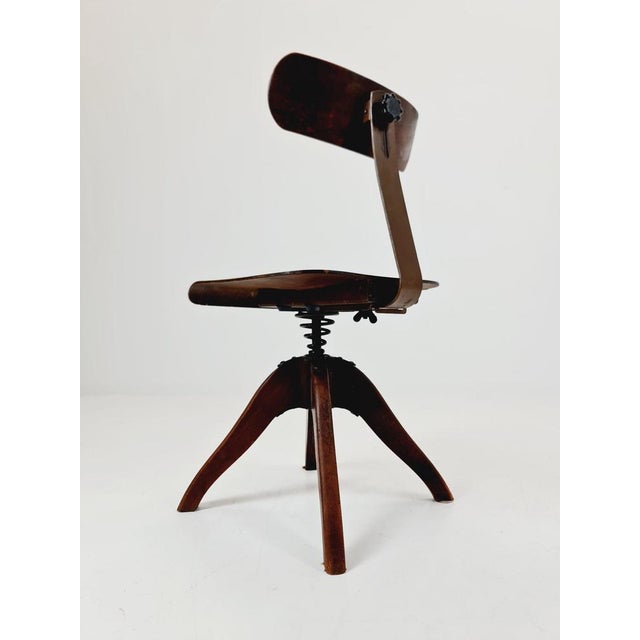 Bauhaus Swivel Office Chair in Wood from Puffdreh Kontorchair, 1930s For Sale - Image 14 of 16