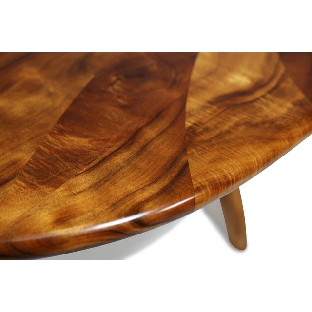 Mid 20th Century Handcrafted Solid Koa Wood Dining Table – Studio Craft Design For Sale - Image 9 of 12