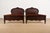 A gorgeous pair of antique French Provincial Louis XV style carved mahogany twin size bed frames In the manner of Romweber...