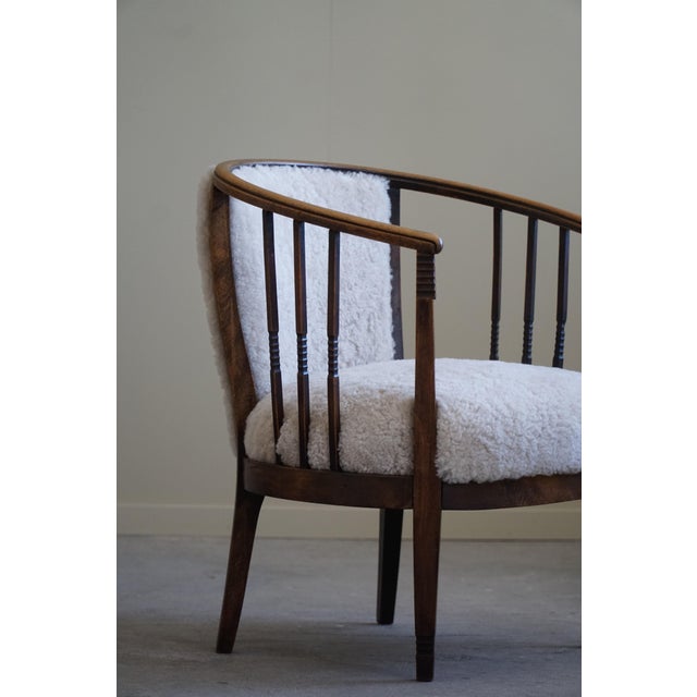 Set of Danish Armchairs in Beech & Lambswool, 1920s For Sale - Image 14 of 18