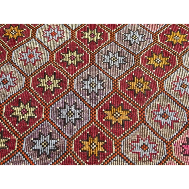 1960s 1960s Vintage Turkish Handmade Kilim Rug - 68"x121" For Sale - Image 5 of 13