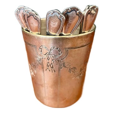 Set of 8 Vintage Ercuis Moka Spoons Silver Plated France For Sale