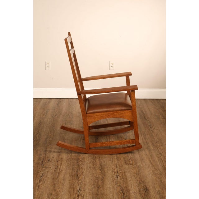 Stickley Mission Collection Harvey Ellis Oak Rocking Chair For Sale - Image 15 of 18