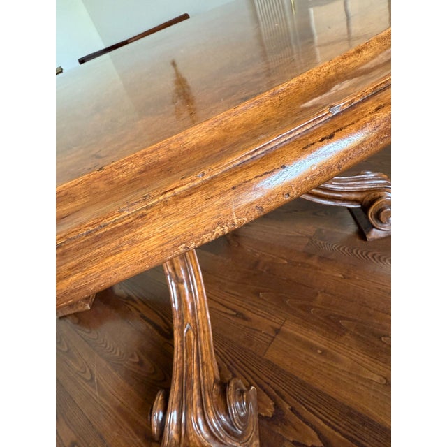 Therien French Provincial Volute Walnut Dining Table For Sale In Chicago - Image 6 of 13