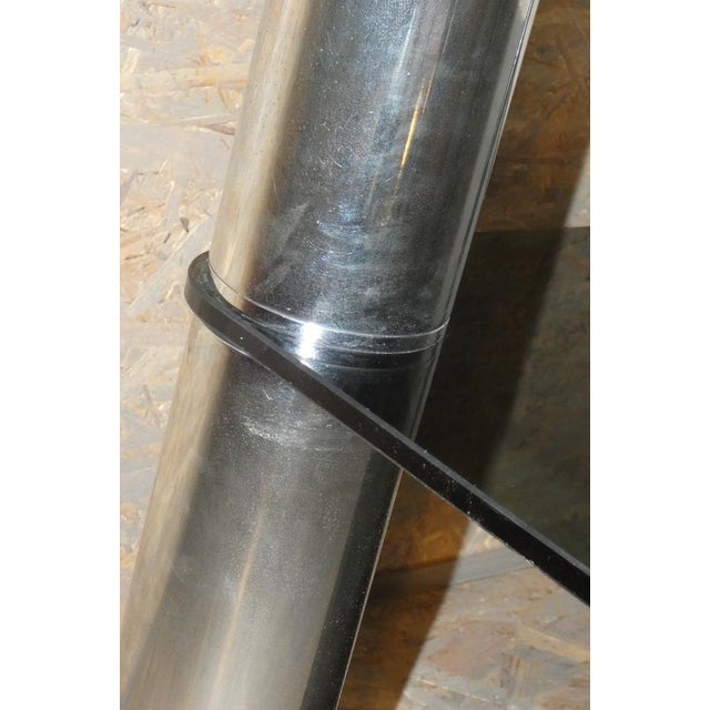 Charcoal Italian Table in Crystal and Steel by Marco Zanuso for Zanotta, 1960s For Sale - Image 8 of 18