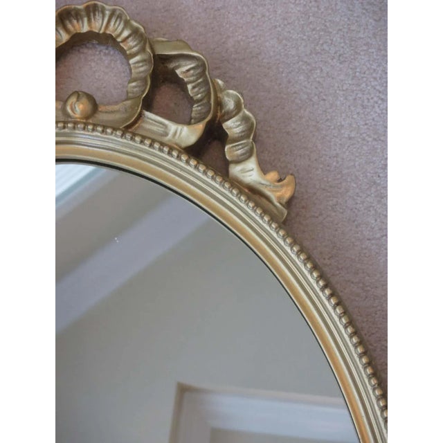 Vintage Mid 20th Century Gold Oval Mirror For Sale - Image 4 of 7