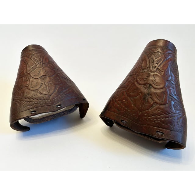 Antique Saddle Stirrups Tapaderos Western Horse Decor - a Pair | Chairish