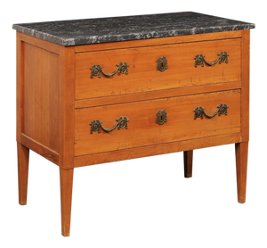 French 19th C Marble Top Commode